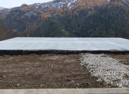 Socle en béton pour un chalet en bois